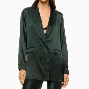 Silk Laundry green Relaxed Blazer oversized jacket size Small